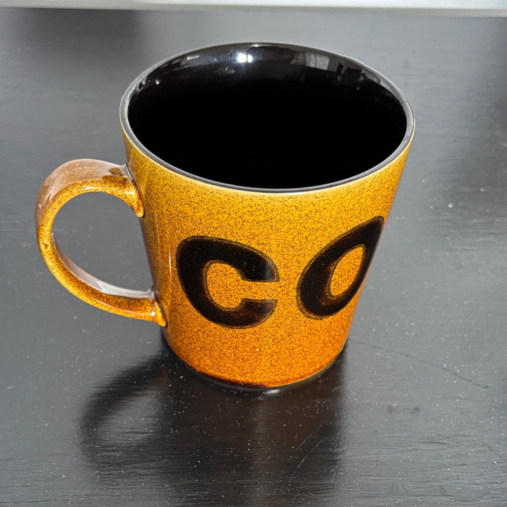 Orange Brown Ceramic Coffee Mug